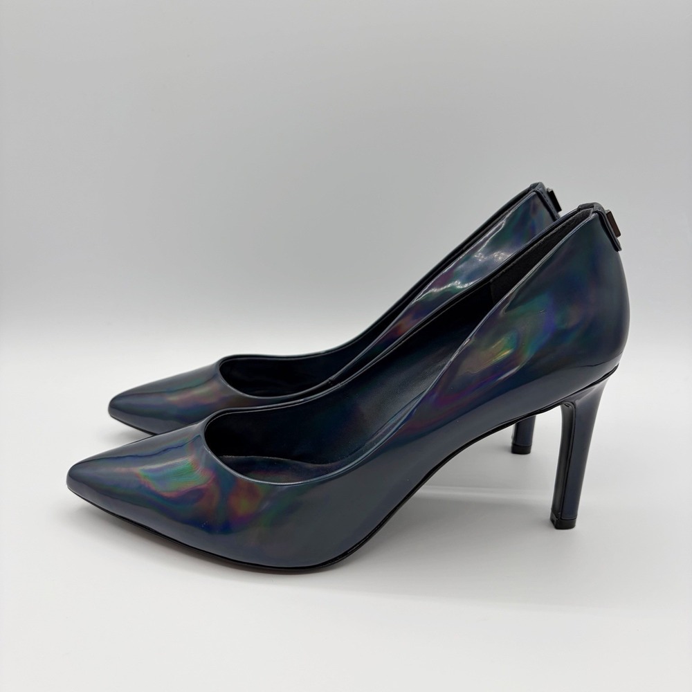 Karl Lagerfeld Glora Iridescent Metallic Pointed High Heels Size 8.5 Women Shoes